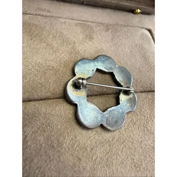 Vintage Native American Sterling Silver & Turquoise Pendant Brooch EXCELLENT - Picture 3 of 8